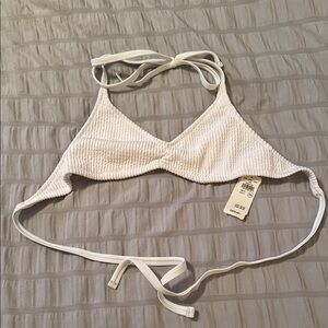 Aerie White Textured Bikini Top